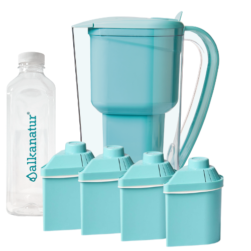 Pack Alcalinidade com 4 filtros de Baixa Emissão para águas duras (kit jarra + 3 filtros adicionais para 1600 litros)