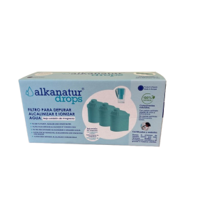 PACK DE 3 FILTROS ALKANATUR DROPS DE BAIXA EMISSÃO PARA ÁGUAS DURAS (duração 1200 litros)